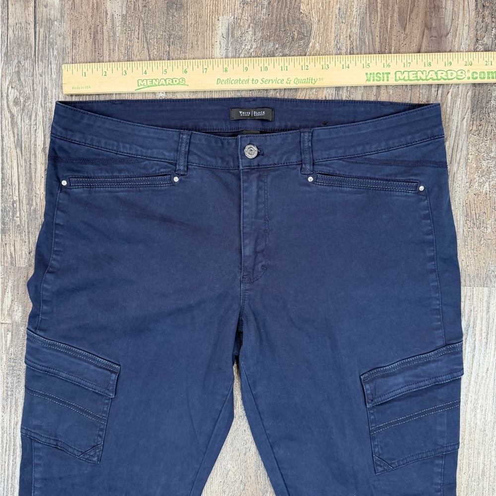 White House Black Market Women’s Size 16 Dark Blue Skinny Pants Lace Ankle - Picture 6 of 10